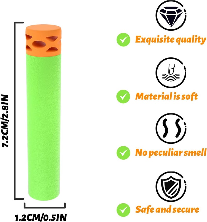 EKIND 100 Pcs Waffles Darts Refill Pack Foam Bullet Compatible for NERF N-Strike Series Blaster (Green) - Image 2